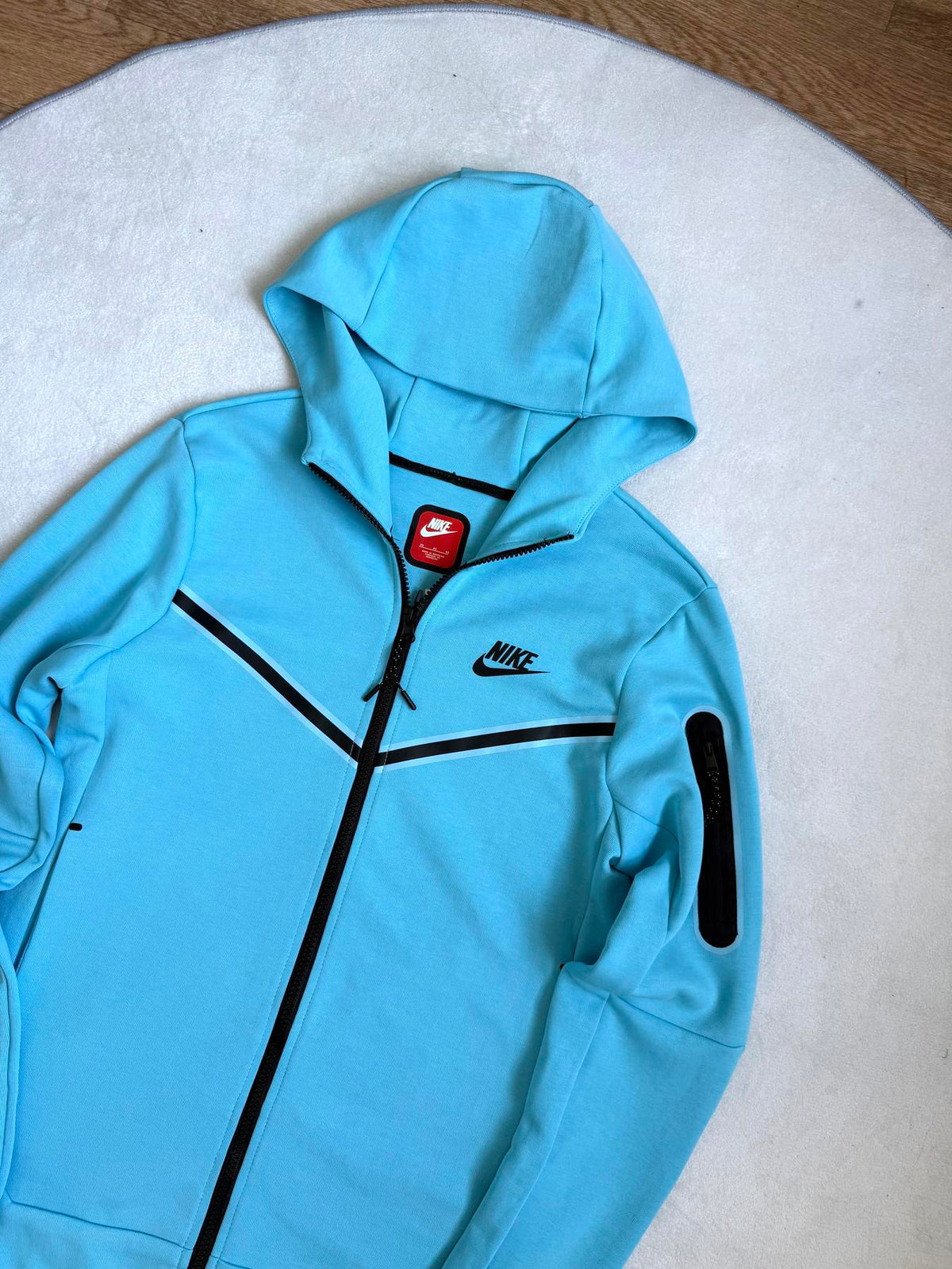 Зіп-худі бірюзове Nike Tech Flecce