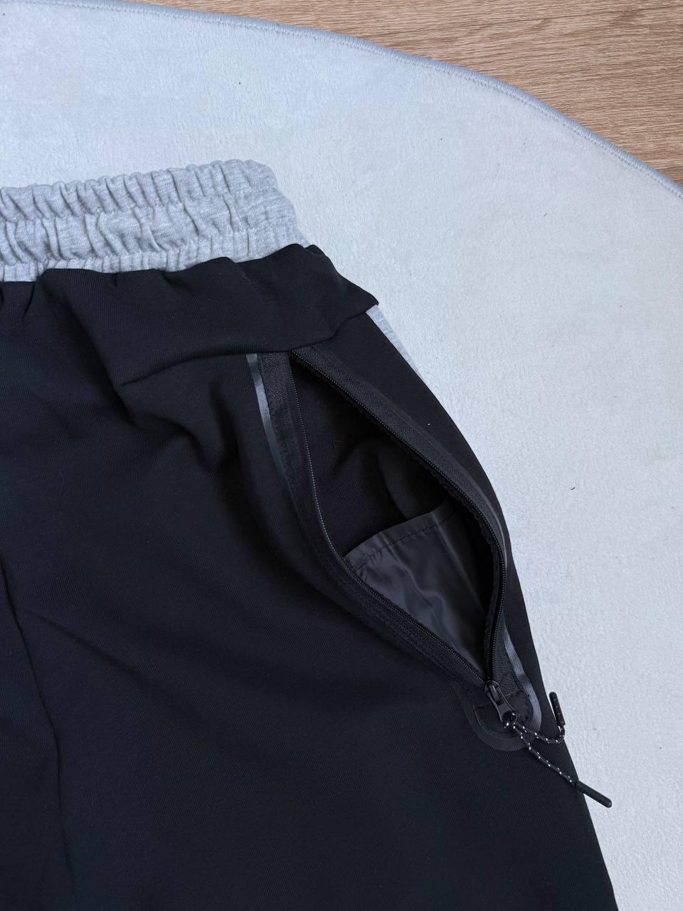 Штани Nike Tech Fleece чорно-сірі