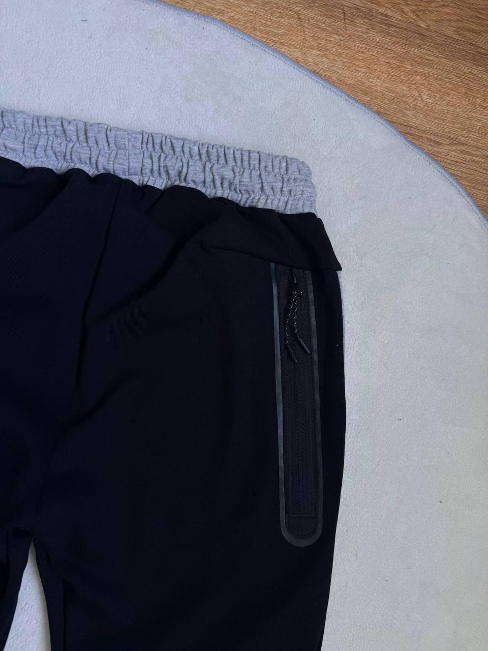 Штани Nike Tech Fleece чорно-сірі